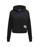 Pro Standard Women's Black Buffalo Bills Jeweled Cropped Pullover Hoodie