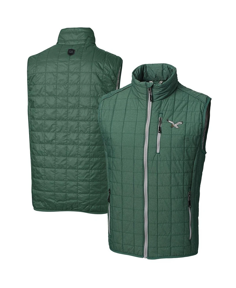 Cutter Buck Men's Hunter Green Philadelphia Eagles Rainier PrimaLoft Eco Full-Zip Puffer Vest