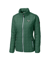 Cutter Buck Women's Green Philadelphia Eagles Gridiron Classics Logo Rainier PrimaLoft Eco Insulated Full-Zip Puffer Jacket