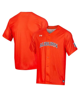 Under Armour Men's Orange Auburn Tigers Replica Full-Button Baseball Jersey