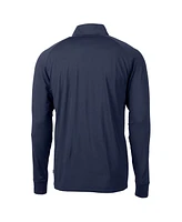 Cutter Buck Men's Navy The Players Adapt Eco Knit Stretch Quarter-Zip Pullover Top