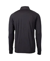 Cutter & Buck Men's Black Ohio State Buckeyes Adapt Knit Stretch Quarter-Zip Pullover Top