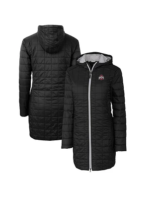 Cutter & Buck Women's Black Ohio State Buckeyes Rainier PrimaLoft Hooded Long Coat