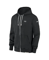 Nike Men's Black New York Jets Sideline Performance Full-Zip Hoodie Sweatshirt