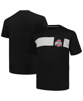 Profile Men's Black Ohio State Buckeyes Big Tall Color Stripe T-Shirt