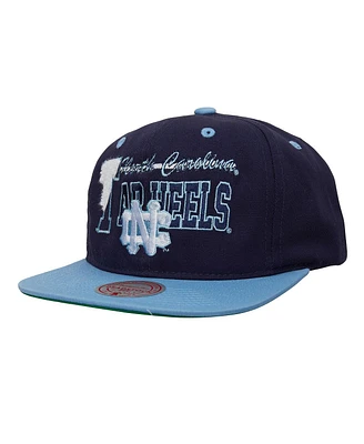 Mitchell & Ness Men's Navy/Carolina Blue North Carolina Tar Heels Varsity Letter Snapback Hat