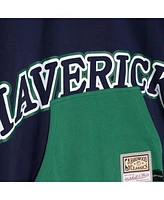 Mitchell & Ness Men's Navy Dallas Mavericks Hardwood Classics Big Face 5.0 Pullover Hoodie