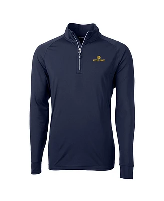 Cutter & Buck Men's Navy Notre Dame Fighting Irish Big Tall Adapt Knit Quarter-Zip Pullover Jacket