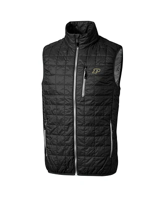 Cutter & Buck Men's Black Purdue Boilermakers Rainier Full-Zip Vest