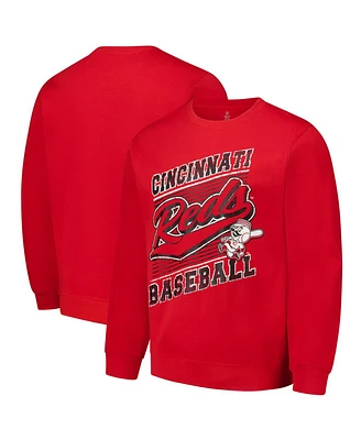 Stitches Men's Red Cincinnati Reds Pullover Sweatshirt