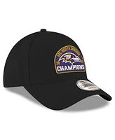 New Era Men's Black Baltimore Ravens 2024 Afc North Division Champions 9FORTY Adjustable Hat