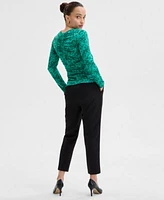 I.N.C. International Concepts Petite Printed Ruched Top Slim Leg Pants Exclusively At Macys