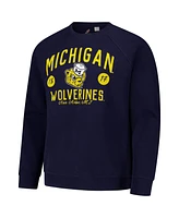 League Collegiate Wear Men's Navy Michigan Wolverines Bendy Arch Essential 2.0 Pullover Sweatshirt