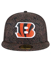 New Era Men's Black Cincinnati Bengals Geo 59FIFTY Fitted Hat