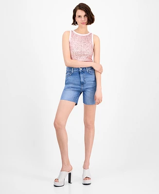 Guess Women's 80s Pedal High-Rise Denim Shorts