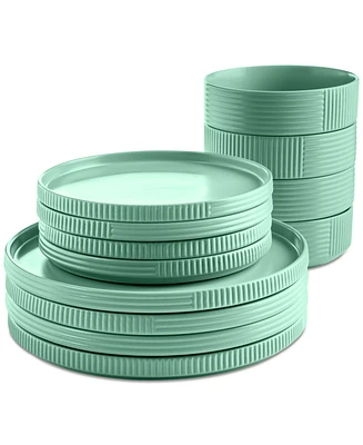 The Cellar Aaden Textured 12 Pc. Dinnerware Set, Service for 4, Exclusively at Macy's