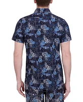 Robert Graham Men's Short Sleeve Button-Front Tropical Print Shirt
