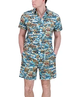 Robert Graham Men's Short Sleeve Button-Front Tropical Print Shirt