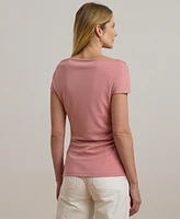 Lauren Ralph Lauren Women's Jersey Asymmetrical Off-the-Shoulder Top