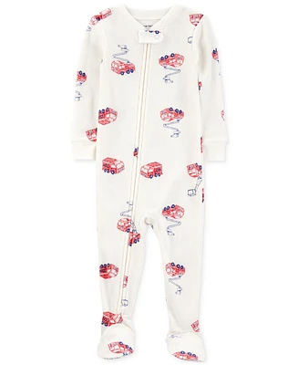 Carter's Baby Boys 1-Piece Fire Truck Thermal Footed Pajamas