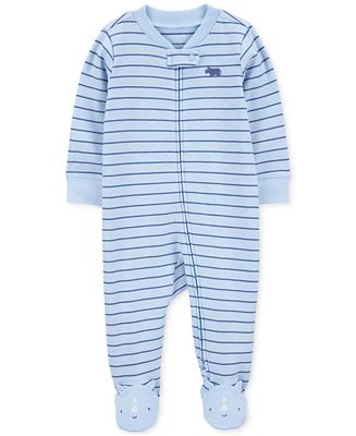 Carter's Baby Unisex Striped Footed Two-Way Zip One-Piece