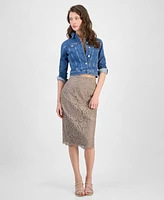 Guess Women's Sexy Lace-Up Denim Trucker Jacket