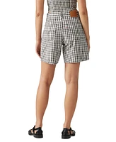 Levi's Premium Women's High-Rise Check-Print Baggy Shorts