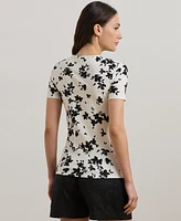 Lauren Ralph Women's Floral Stretch Cotton Crewneck Tee