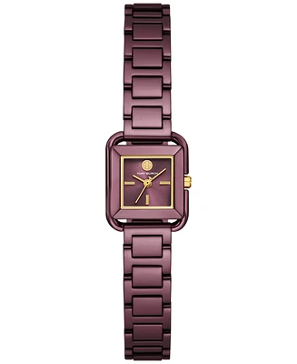 Tory Burch Women's The Kira Square Purple Stainless Steel Bracelet Watch 18mm