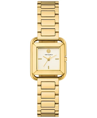 Tory Burch Women's The Kira Square Gold-Tone Stainless Steel Bracelet Watch 24mm