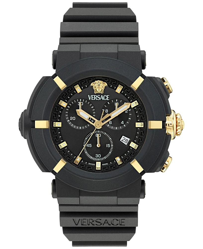 Versace Men's Swiss Chronograph Real Active Tpu Strap Watch 45mm