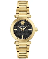 Versace Women's Swiss Greek Gold Ion Plated Bracelet Watch 35mm