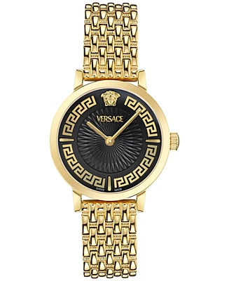 Versace Women's Swiss Greca Fortuna Gold Ion Plated Bracelet Watch 35mm