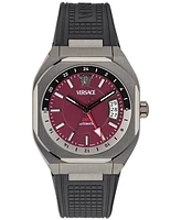 Versace Men's Swiss Automatic V-Contempo Gmt Black Tpu Strap Watch 40x48mm