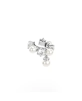 Swarovski Matrix White Rhodium Plated Round Cut Ear Cuff Sets