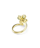 Swarovski Idyllia Gold-Tone Plated Green Open Ring