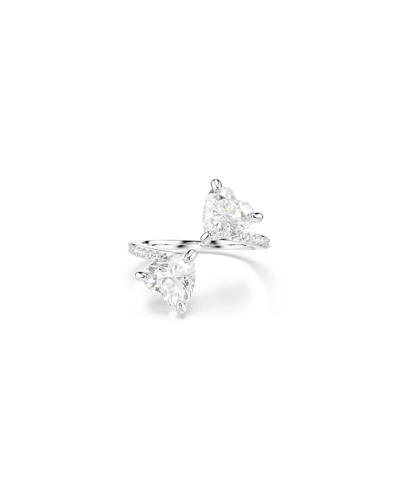 Swarovski Mesmera Rhodium Plated Attract Open Ring