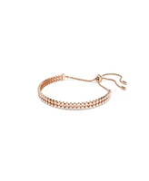 Swarovski Matrix Round Cut White Rose Gold-Tone Plated Tennis Bracelet