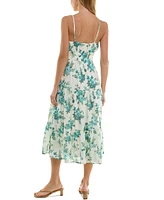Trixxi Juniors' Floral-Print Tiered Midi Dress