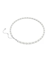 Swarovski Matrix Round Cut White Rhodium Plated Tennis Necklace