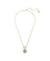 Swarovski Idyllia Mixed Cuts Flower Blue Gold-Tone Plated Pendant Necklace