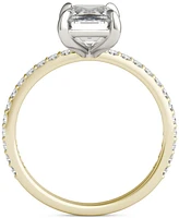 Charles & Colvard Moissanite Classic Basket Solitaire Engagement Ring (3 ct. t.w.) in Two-Tone 14k Gold