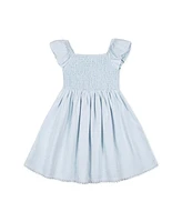 Hope & Henry Girls' Organic Sateen Cap Sleeve Special Occasion Smocked Flower Girl Dress