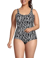 Lands' End Women's Plus Tugless One Piece Swimsuit