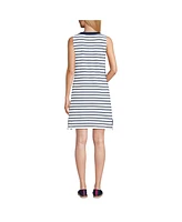 Lands' End Petite Cotton Jersey Notch Neck Dress