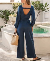 Women's Elegant Open-Back Lounge Jumpsuit