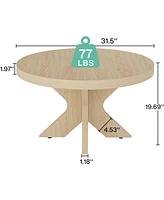 Tribesigns 31.49" Round Coffee Table, Wood Circle Coffee Table for Living Room