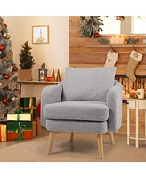 Sherpa Accent Chair Modern Living Room with Seat Cushion