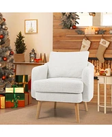 Sherpa Accent Chair Modern Living Room with Seat Cushion