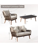 Mondawe Patio Conversation Sets 4-Pieces